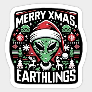 Alien Christmas Sticker